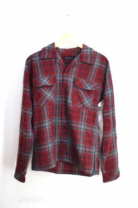 HYSTERIC GLAMOUR（ヒステリックグラマー） ウール地チェック柄オープンカラーシャツ メンズ トップス