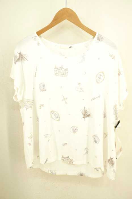 gelato pique （ジェラートピケ） 総柄プリントクルーネックTシャツ レディース トップス