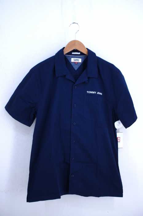 TOMMY HILFIGER （トミーヒルフィガー） ロゴ刺繍半袖ワークシャツ メンズ トップス