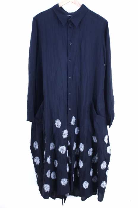 LIMI feu （リミフゥ） 起毛加工ドット装飾バックスリットマキシシャツワンピース レディース ワンピース