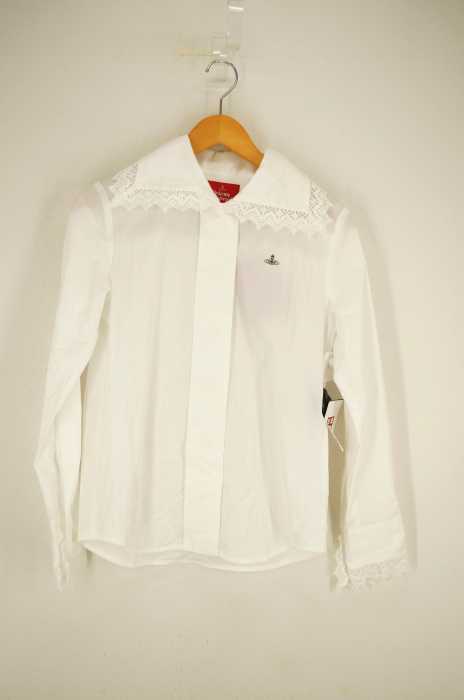 Vivienne Westwood RED LABEL (ヴィヴィアンウエストウッドレッドレーベル) レース切替オーブ刺繍長袖シャツ レディース トップス