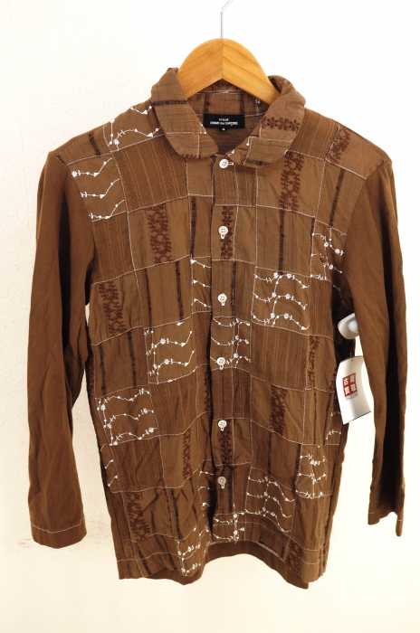 tricot COMME des GARCONS （トリココムデギャルソン） AD2010 丸襟パッチワークシャツ レディース トップス