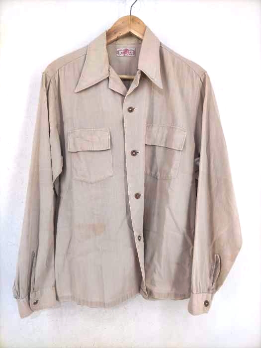 USED古着(ユーズドフルギ) BRENT 40~50s 白タグ前期 フラップポケット ボックスシルエット メンズ トップス