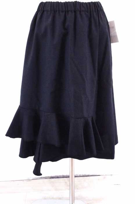 BLACK COMME des GARCONS (ブラックコムデギャルソン) AD2008 デザインシルエットウールイージースカート レディース パンツ
