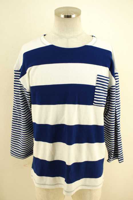 Ciaopanic (チャオパニック) パネルリブ切替ボーダーTシャツ メンズ トップス