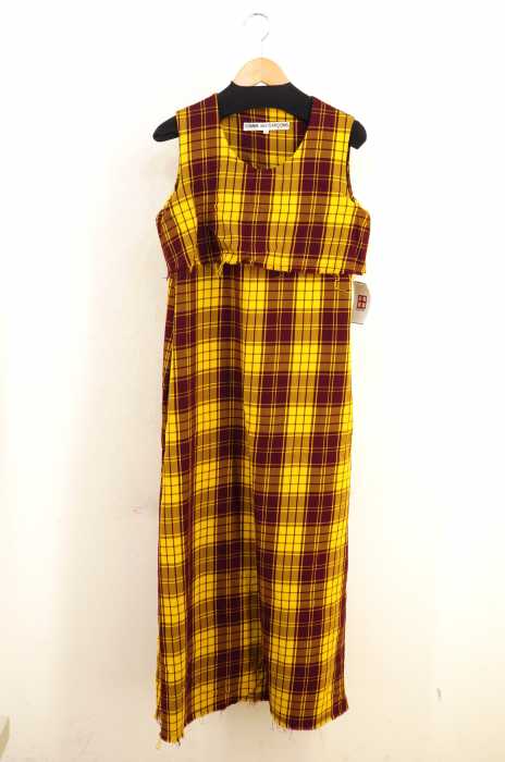 COMME des GARCONS (コムデギャルソン) AD1993 シナジー期 カットオフ加工チェック柄マキシワンピース レディース ワンピース