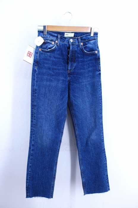 ZARA(ザラ) カットオフストレートデニムパンツ レディース パンツ
