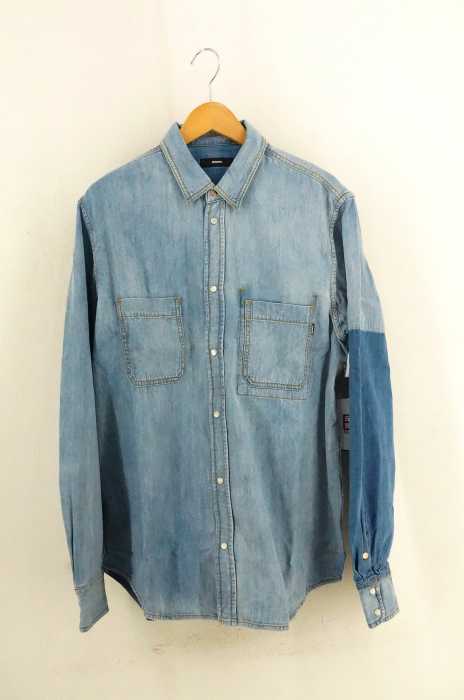 DIESEL (ディーゼル) D-EAST-PATCH CAMICIA パッチワークデニムウエスタンシャツ メンズ トップス