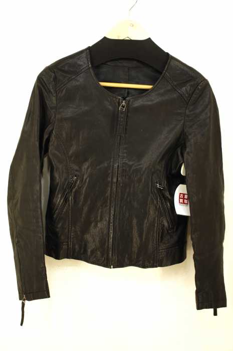 USED （ブランド不明） ノーカラーレザージャケット レディース アウター
