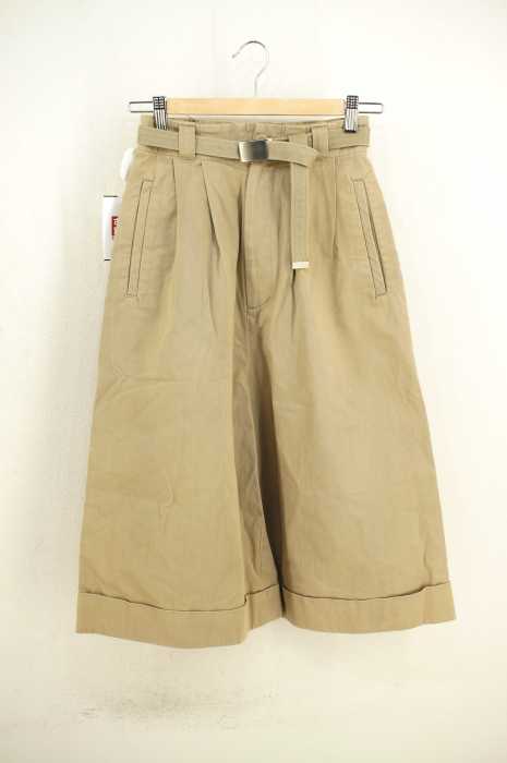 I am I in fact... （アイアムアイインファクト） ガチャベルト付き 2タックワイドチノパンツ レディース パンツ
