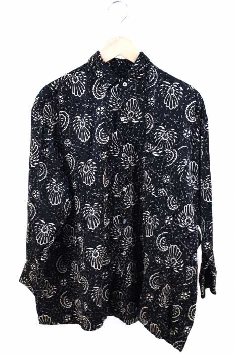 robe de chambre COMME des GARCONS(ローブドシャンブルコムデギャルソン) 80s~90s 総柄プリント シルク混オーバーサイズレーヨンボタンシャツ レディース トップス