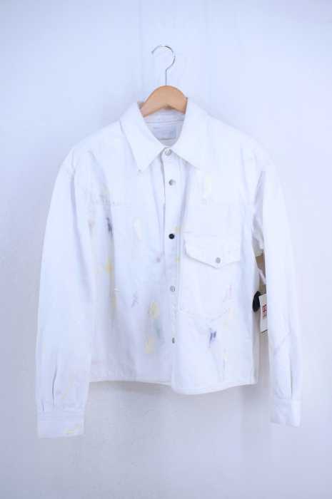 URU （ウル） DENIM JACKET-C ペイント加工スナップボタンデニムジャケット メンズ アウター