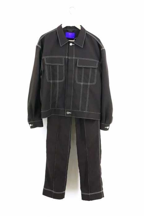 URBAN RESEARCH ID(アーバンリサーチアイディー) ステッチデザインポリエステルトラッカージャケット スラックスパンツ メンズ セットアップ