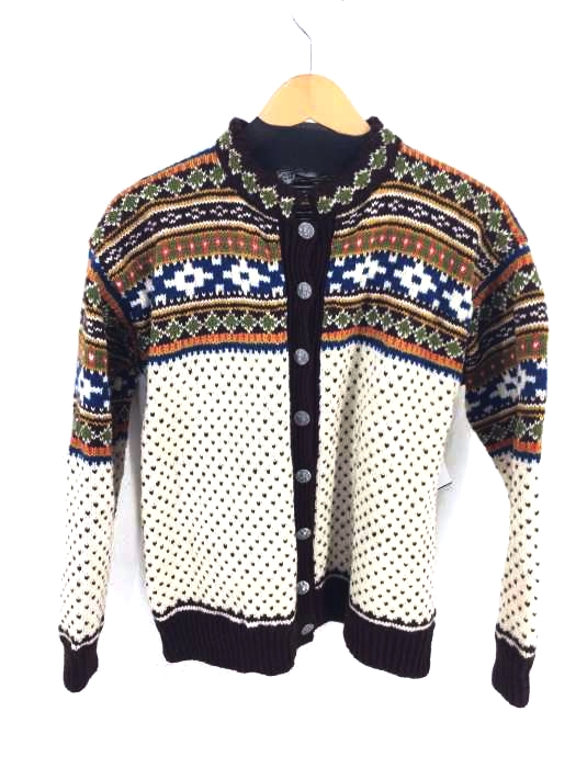 USED古着(ユーズドフルギ) HANDMADE IN NORWAY ノルディック柄カーディガン レディース トップス