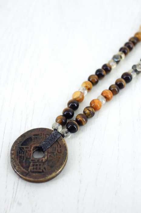 energy muse jewelry () 虎眼石江戸通貨ネックレス メンズ アクセサリー