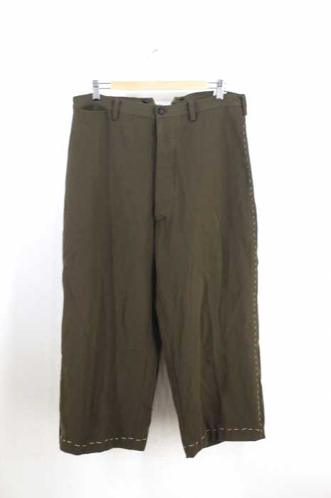 Y's for men(ワイズフォーメン) 03AW サイド縦接ぎ仮縫いステッチ ウールワイドパンツ メンズ パンツ