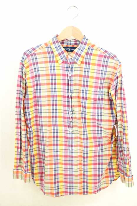 Polo by RALPH LAUREN (ポロバイラルフローレン) マドラスチェックマチ付プルオーバーBDシャツ メンズ トップス