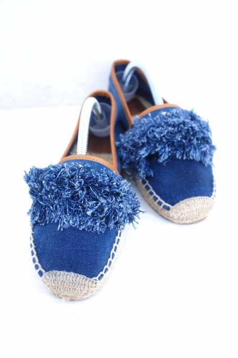 TORY BURCH（トリーバーチ） Shaw Denim Fringe Espadrille エスパドリーユ レディース シューズ
