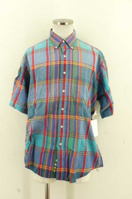 LANDS END （ランズエンド） 半袖チェックBDシャツ メンズ トップス