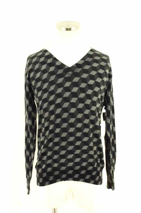 PS Paul Smith (ピーエスポールスミス) Vネック総柄ニットトップス メンズ トップス