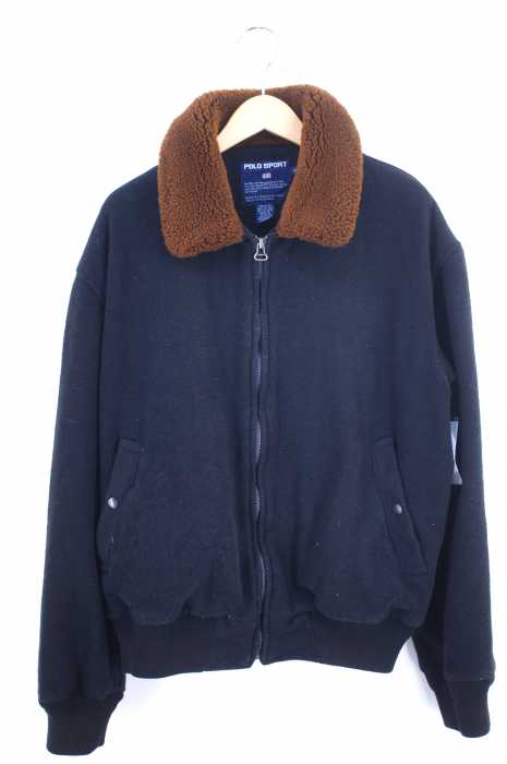 POLO SPORT RALPH LAUREN （ポロスポーツラルフローレン） USA製 襟ボアウールジップアップブルゾン メンズ アウター
