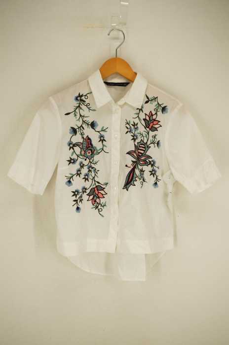 ZARA WOMAN （ザラ ウーマン） 花柄刺繍半袖シャツ レディース トップス