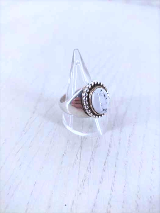 USED古着（ユーズドフルギ） ナバホ族 SV925 FC刻印 ホワイトターコイズリング メンズ アクセサリー