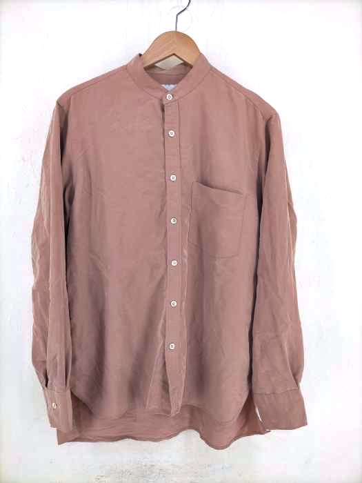 Adam et Rope（アダムエロペ） 21SS ノーカラー レーヨンシャツ メンズ トップス