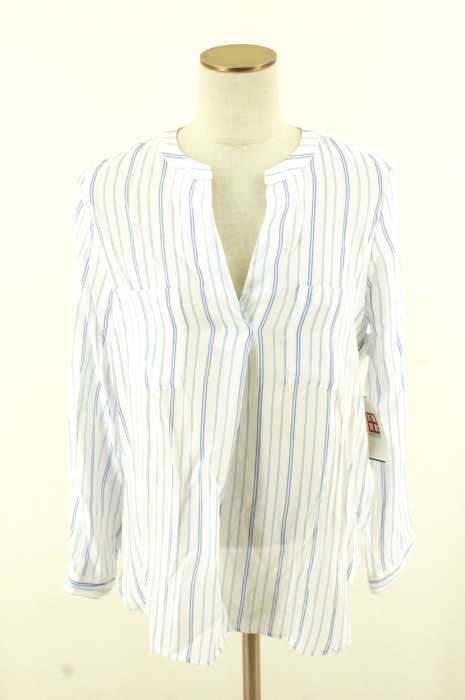 N. Natural Beauty Basic (ナチュラルビューティーベーシック) 15AW ストライプ柄ビエラブラウス レディース トップス