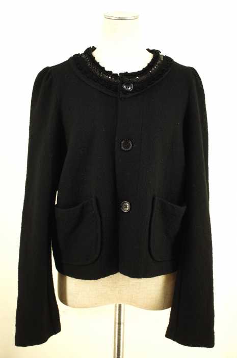 tricot COMME des GARCONS(トリココムデギャルソン) スパンコールデザインノーカラージャケット AD2006 レディース トップス