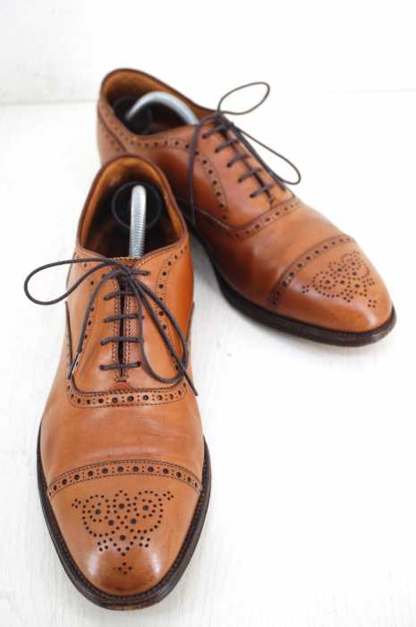 ALDEN(オールデン) 911 パンチドキャップトゥ セミブローグ BURNISHED TAN メンズ シューズ