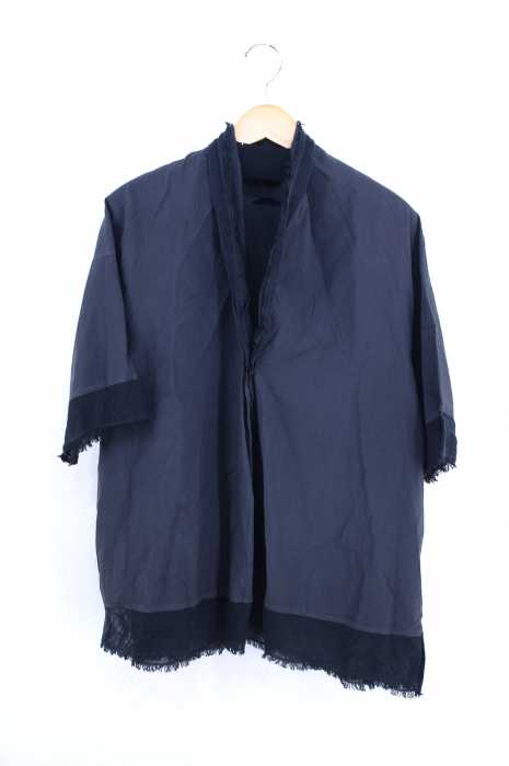 pas de calais（パドカレ） 布帛切替  ワイドシルエットS/Sスキッパーシャツ レディース トップス