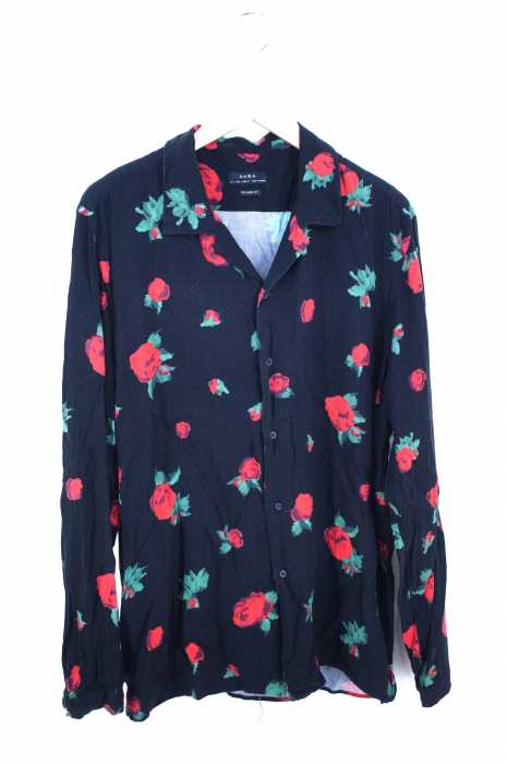 ZARA（ザラ） フラワーオープンカラーシャツ メンズ トップス