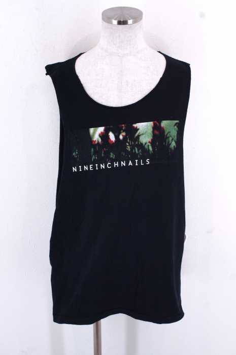 USED (ブランド不明) カットオフ加工ノースリーブバンドTシャツ メンズ トップス