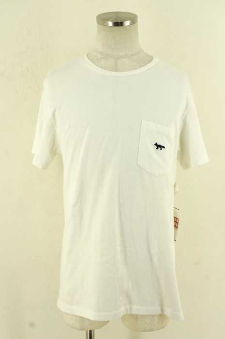 maison kitsune （メゾンキツネ） EE FOX EMBROIDERED-LATTE ポケット メンズ トップス