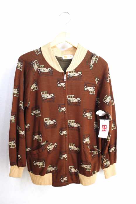 USED古着 (ユーズドフルギ) 90S 総柄ニットンブルゾン レディース アウター