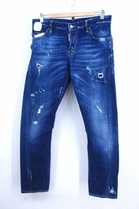 DSQUARED2 (ディースクエアード) 16SS SEXY TWIST JEAN クラッシュペイント加工 ツイストデニム メンズ パンツ