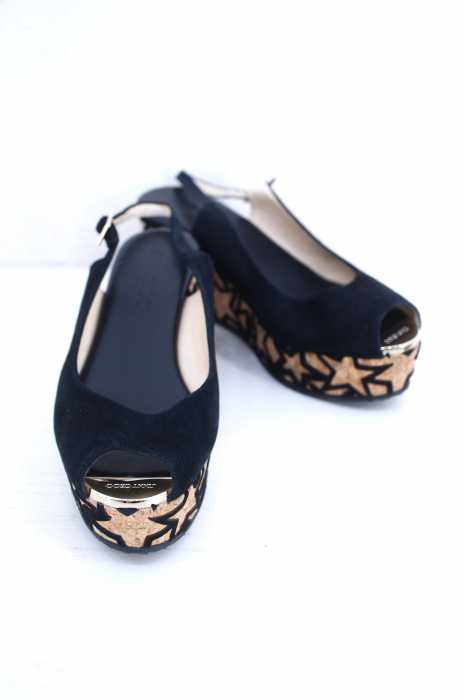 JIMMY CHOO（ジミーチュウ） SUEDE W/STAR APPLIQUE WEDGE レディース シューズ