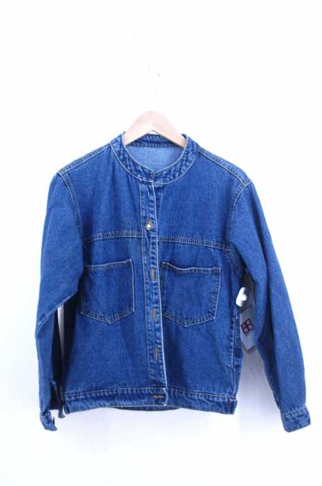 USED古着 (ユーズドフルギ) ノーカラーデニムジャケット レディース アウター