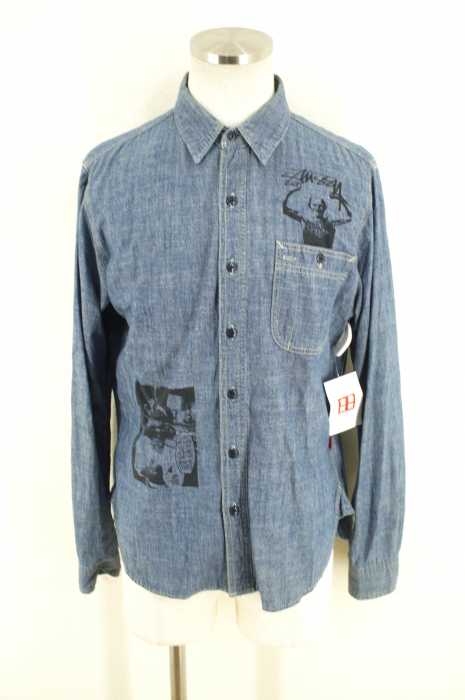 STUSSY （ステューシー） プリントシャンブレーボタン メンズ トップス