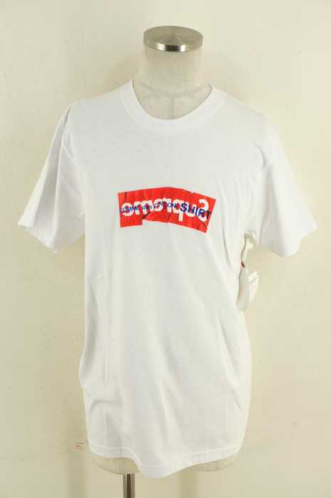 SUPREME x COMME des GARCONS SHIRT （シュプリームコムデギャルソンシャツ） ペーパーアートボックスロゴ　半袖Tシャツ メンズ トップス
