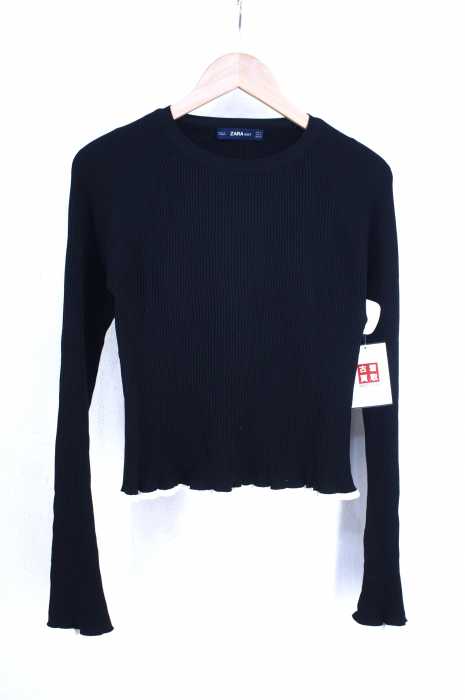 ZARA KNIT（ザラニット） フレアスリーブ リブニット レディース トップス
