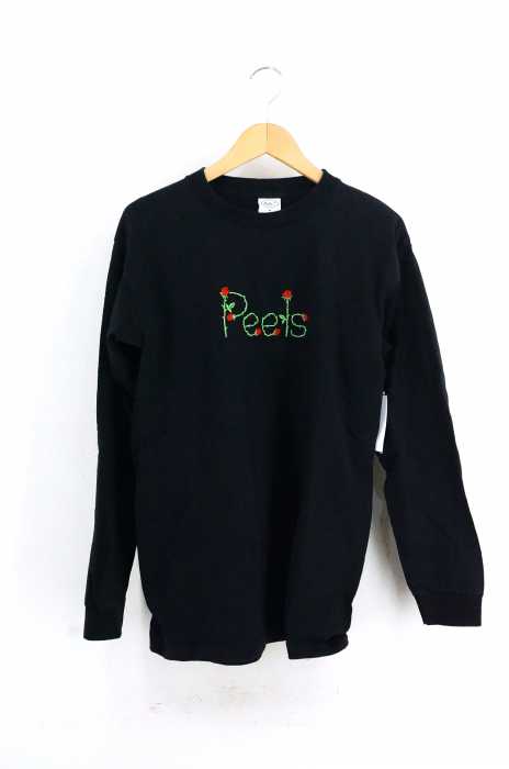 PEELS（ピールズ） Rose Long Sleeve Tee 薔薇ロゴ刺繍ロンT メンズ トップス