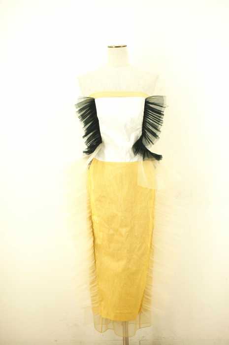 TOGA （トーガ） Laminate dress ベアトップフリルドレス レディース ワンピース