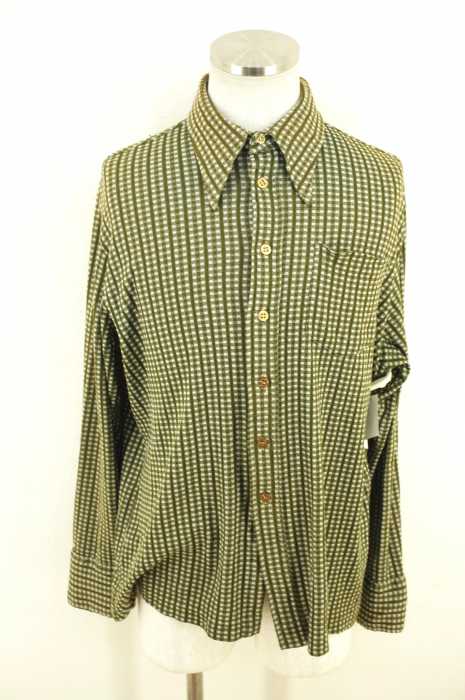 CORTINI () 70S　チェック柄ポリシャツ メンズ トップス