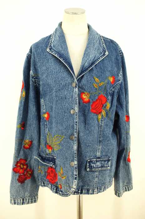 USED古着(ユーズドフルギ) 刺繍デニムジャケット レディース アウター