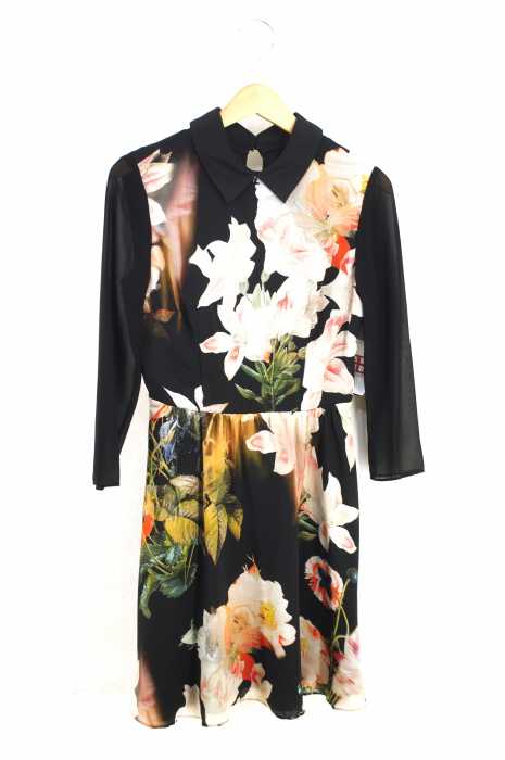 TED BAKER　（テッドベーカー） 花柄プリントチュール切替ワンピース レディース ワンピース