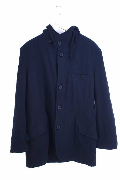 Yohji Yamamoto POUR HOMME （ヨウジヤマモトプールオム） 14AW シワ加工 フラノウールフーデッドジャケット メンズ アウター