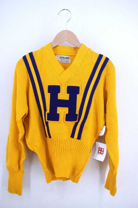 USED古着  （ユーズドフルギ） 60〜70S CHEERLEADER SUPPLY CO フロッキーロゴレタードニット レディース トップス
