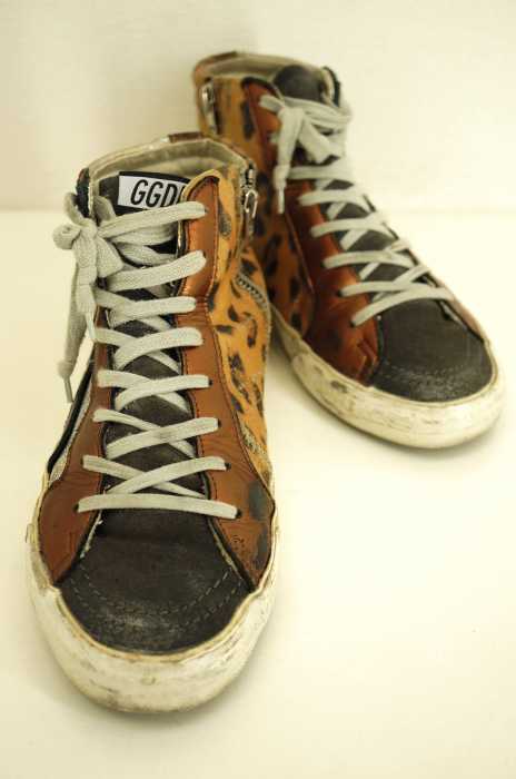 GOLDEN GOOSE （ゴールデングース） SLIDE サイドジップミッドカットスニーカー レディース シューズ